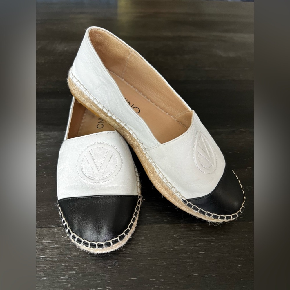 Valentino leather espadrille flats